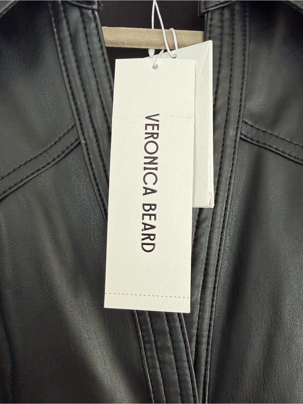 Veronica Beard Black Leather Button-Front Dress 12 NWT - Picture 8 of 9